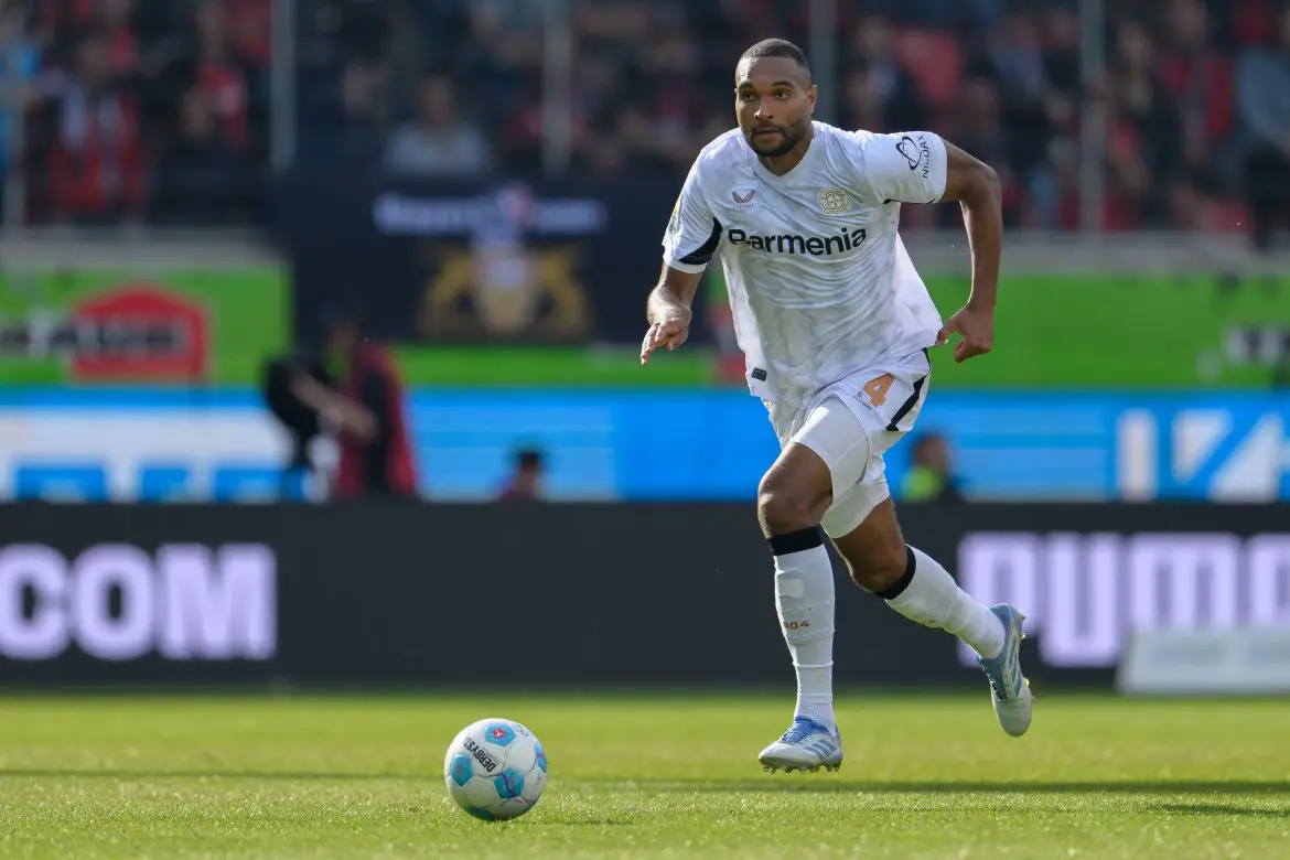 Jonathan Tah playing for Bayer Leverkusen in the Bundesliga.