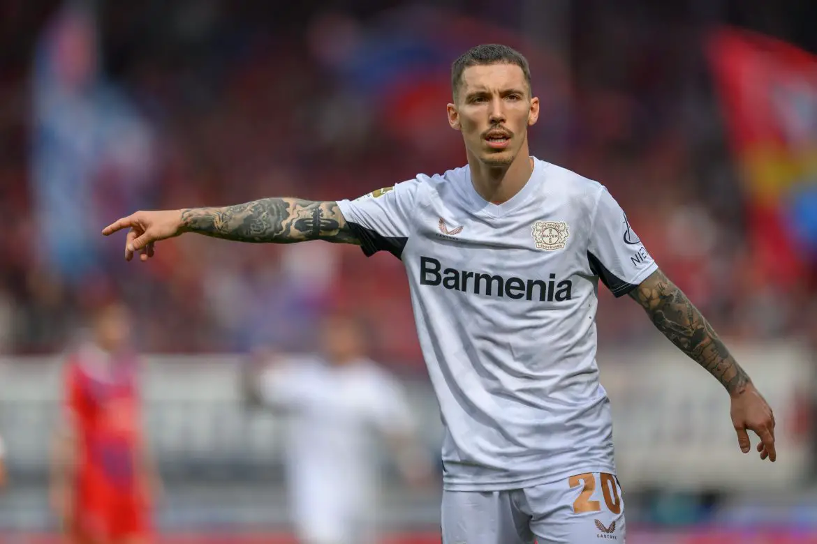 Alejandro Grimaldo of Bayer Leverkusen