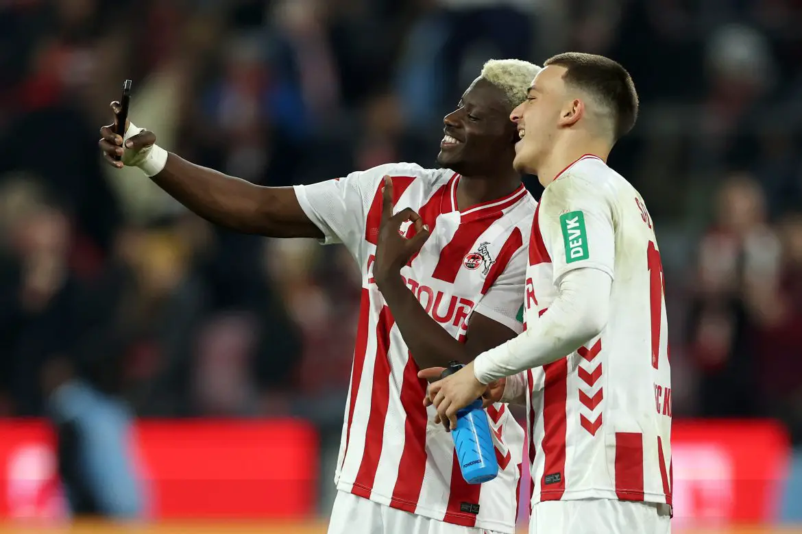 Köln striker Ragnar Ache poses for a selfie with famous teammate Said El Mala after Saturday's home Bundesliga win over Mainz.