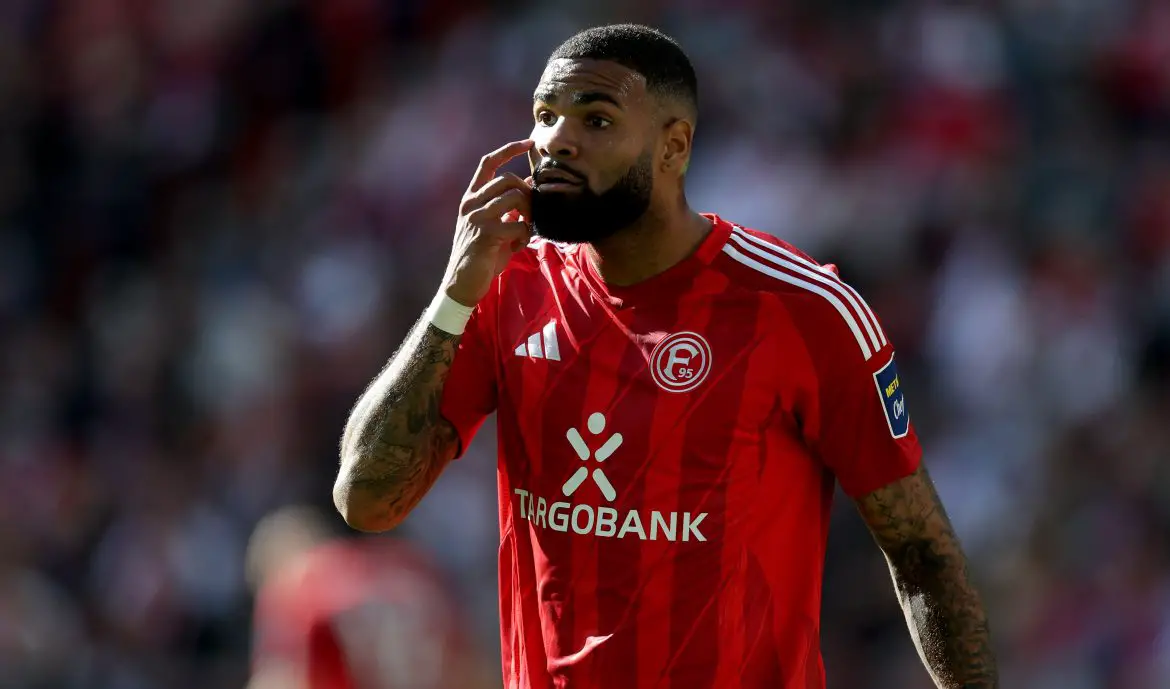 Fortuna Düsseldorf and Germany youth international Jamil Siebert in 2. Bundesliga action.