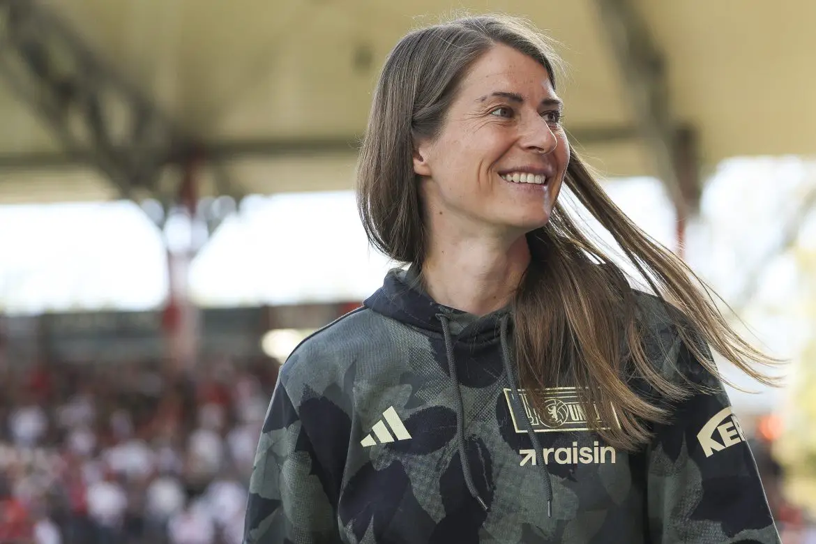 Union Berlin head coach Marie-Louise Eta ahead of Saturday's Bundesliga match against 1. FC Köln.