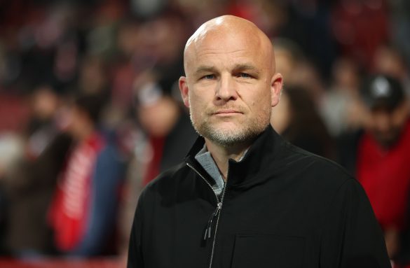 VfL Borussia Mönchengladbach sporting director Rouven Schröder attends a Bundesliga match.