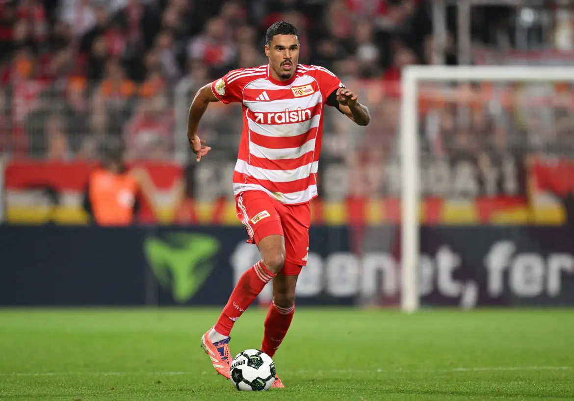 Leeds United transfer target Danilho Doekhi in action for Union Berlin.