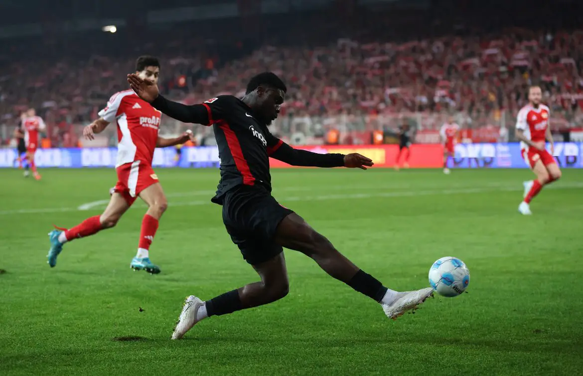 New Schalke 04 singing Junior Dina Ebimbe playing for Eintracht Frankfurt in the Bundesliga.