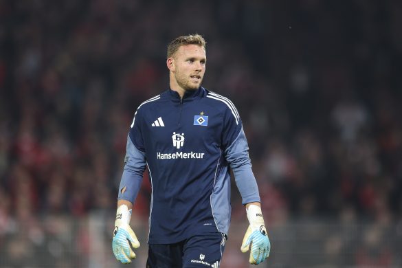 Bayern Munich keeper Daniel Peretz representing loan club Hamburg.