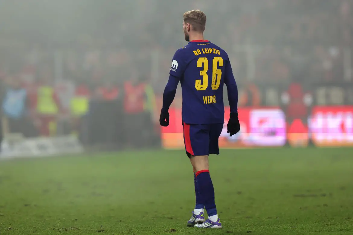 RB Leipzig's Timo Werner in a rare Bundesliga appearance.