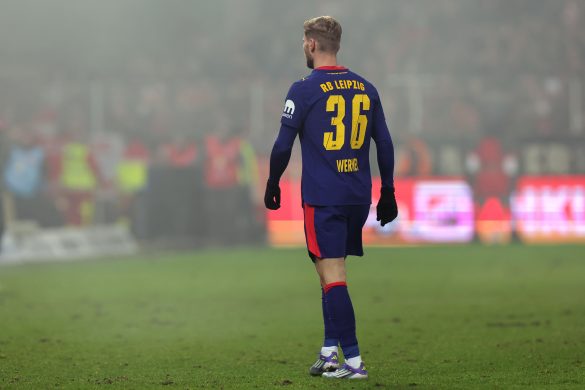 RB Leipzig's Timo Werner in a rare Bundesliga appearance.