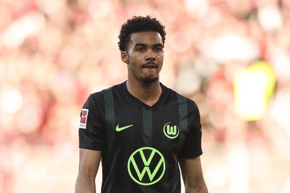 David Odogu on his Bundesliga debut for Wolfsburg against former side Union Berlin on Matchday 28 of the 2024/25 season (1-0 away defeat).
