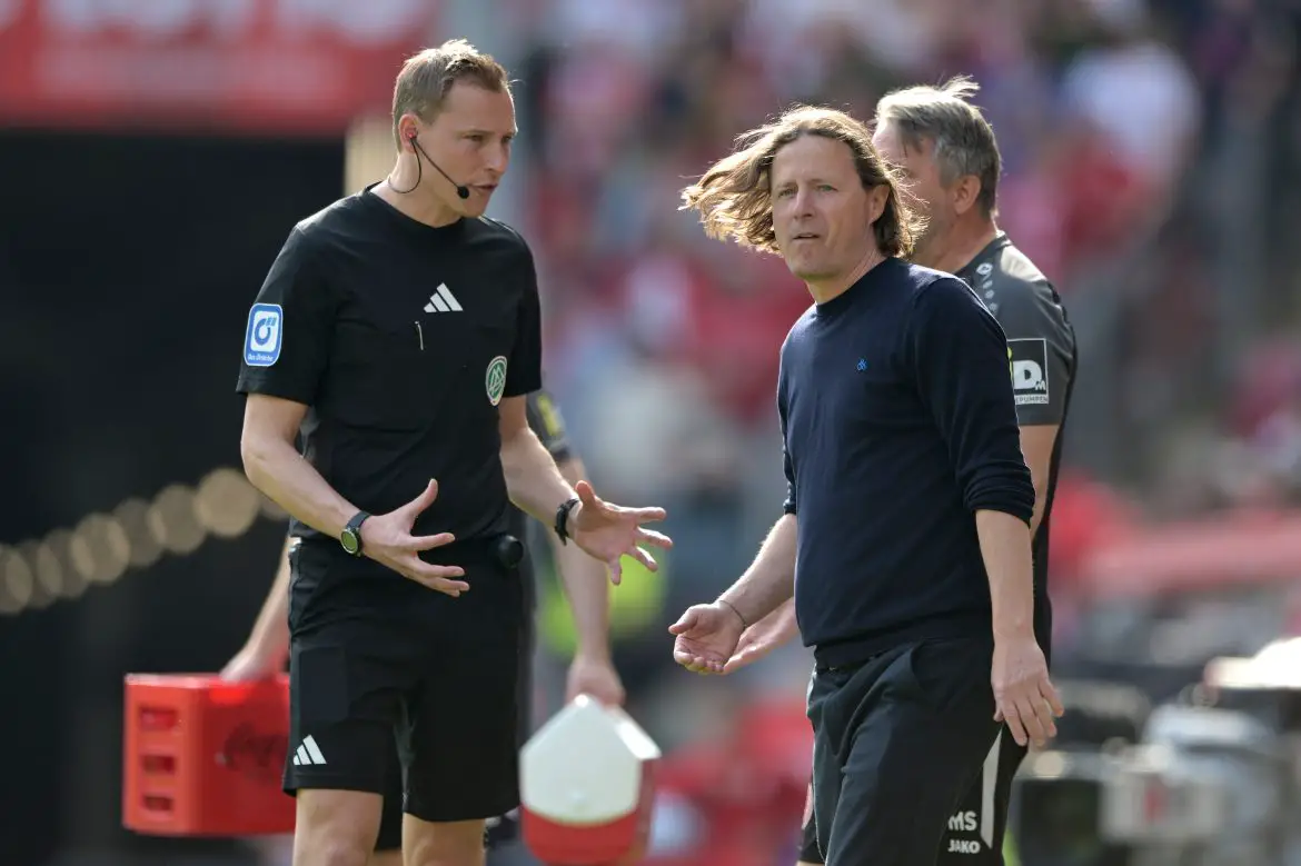FSV Mainz 05 head coach Bo Henriksen at the MEWA Arena on Saturday.