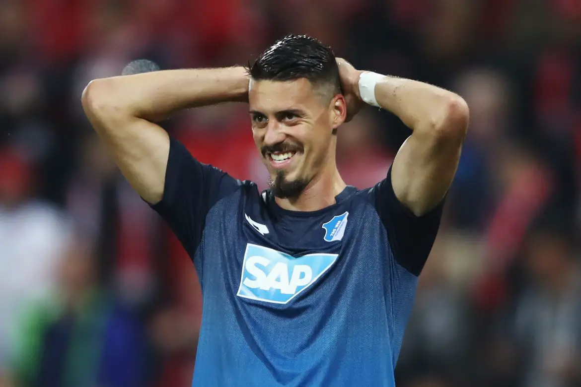 Current Augsburg head coach Sandro Wagner representing Hoffenheim as a player.