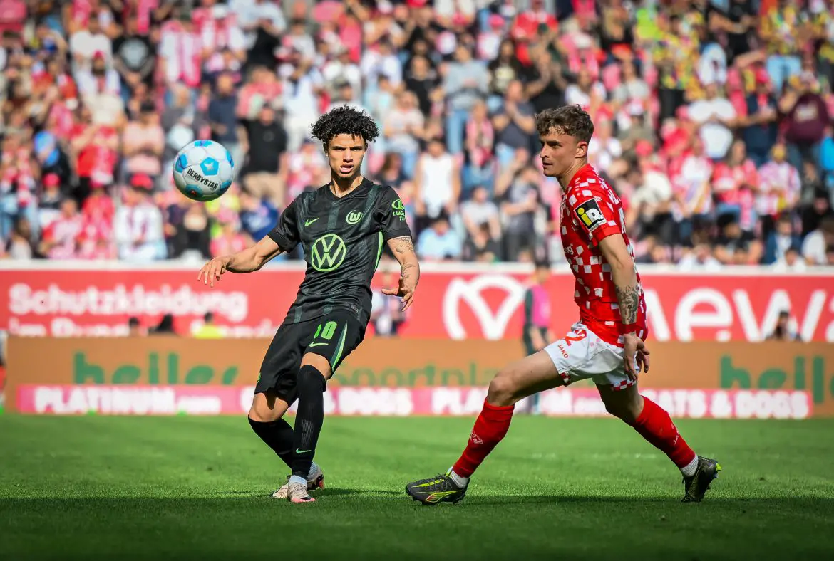 USMNT international Kevin Paredes in action for VfL Wolfsburg yesterday.