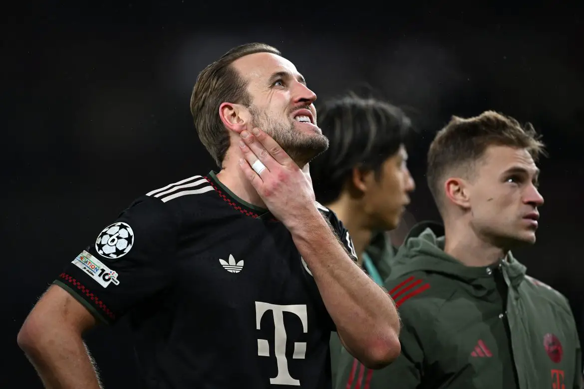 Harry Kane after Bayern Munich's Champions League defeat against Arsenal in November 2025.