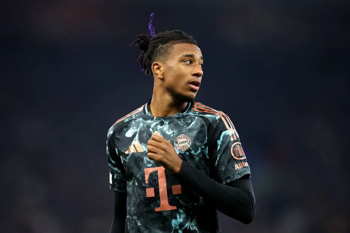 Michael Olise of Bayern Munich against Aston Villa.