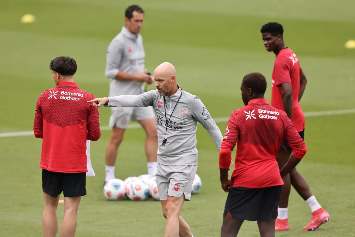 Bayer Leverkusen head coach Erik ten Hag.