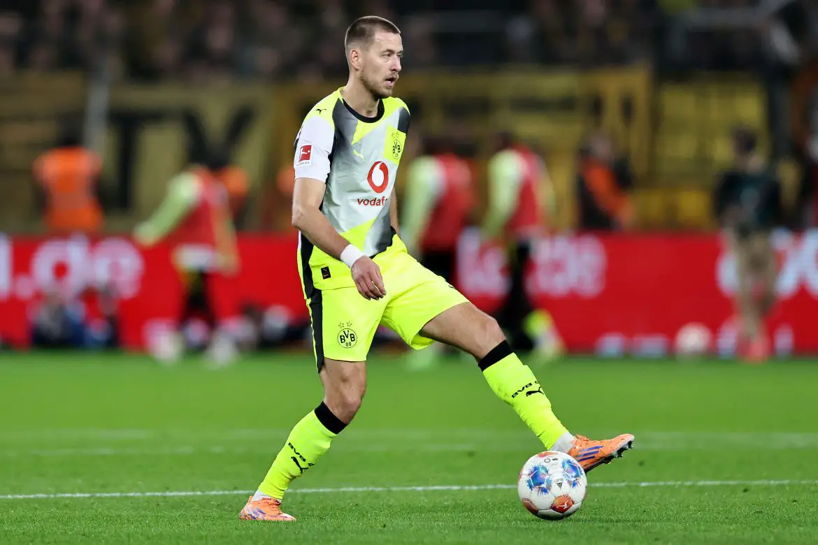 Borussia Dortmund defender Waldemar Anton in the Bundesliga.