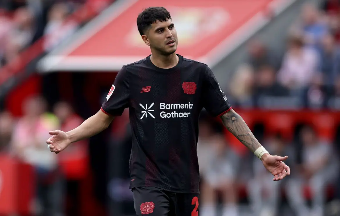 Bayer Leverkusen's Exequiel Palacios in the Bundesliga.