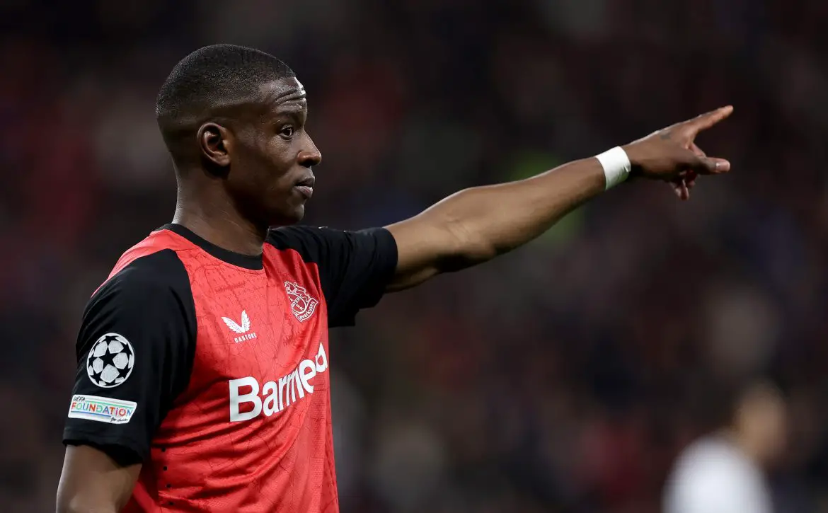Nordi Mukiele of Bayer Leverkusen against Inter in the Champions League.