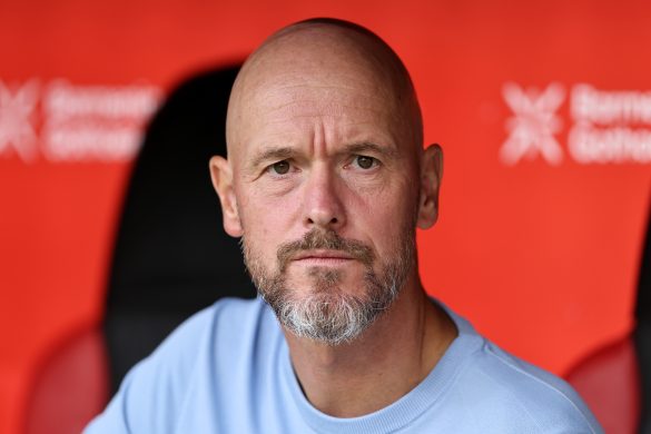 Now former Bayer Leverkusen head coach Erik ten Hag at a pre-season friendly.