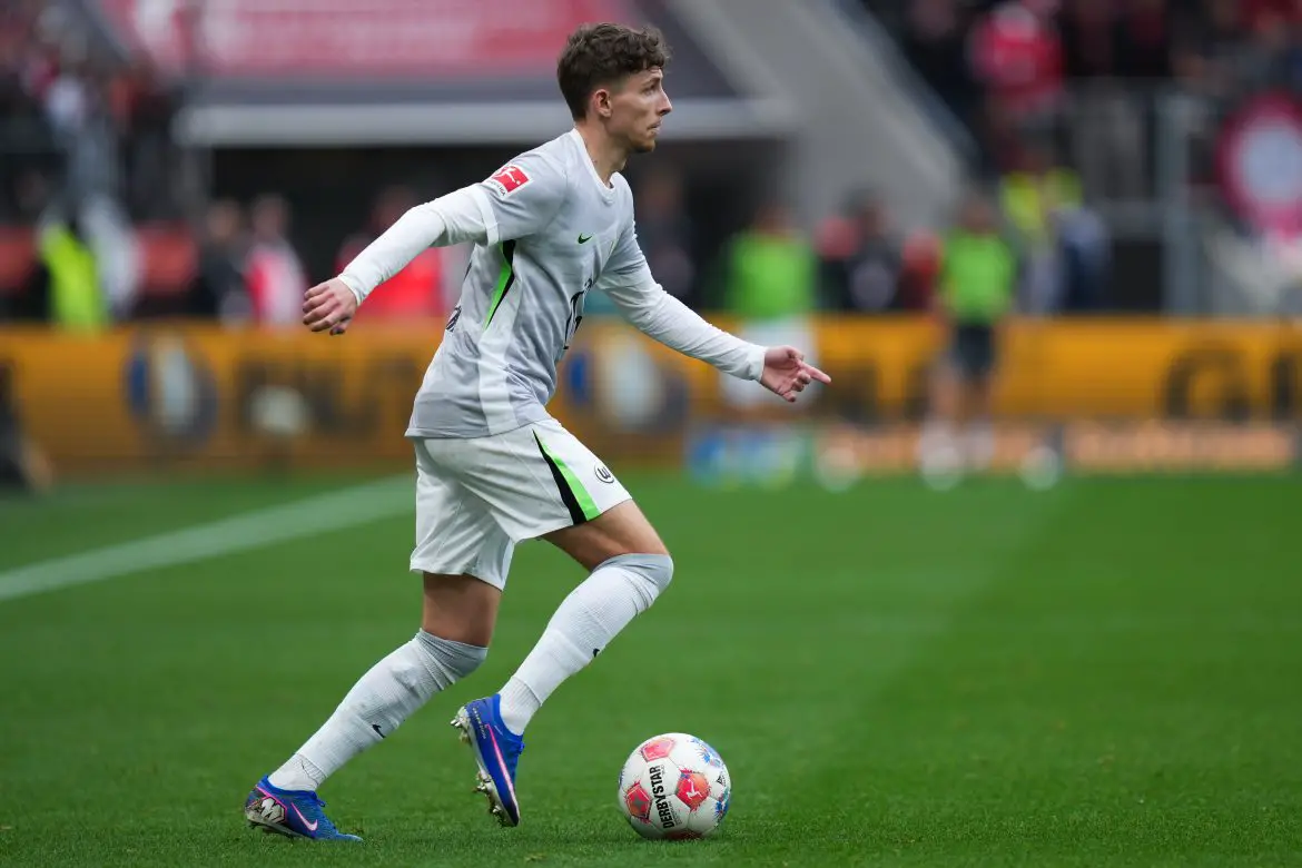 Jesper Lindstrøm playing for Wolfsburg in the Bundesliga last season.