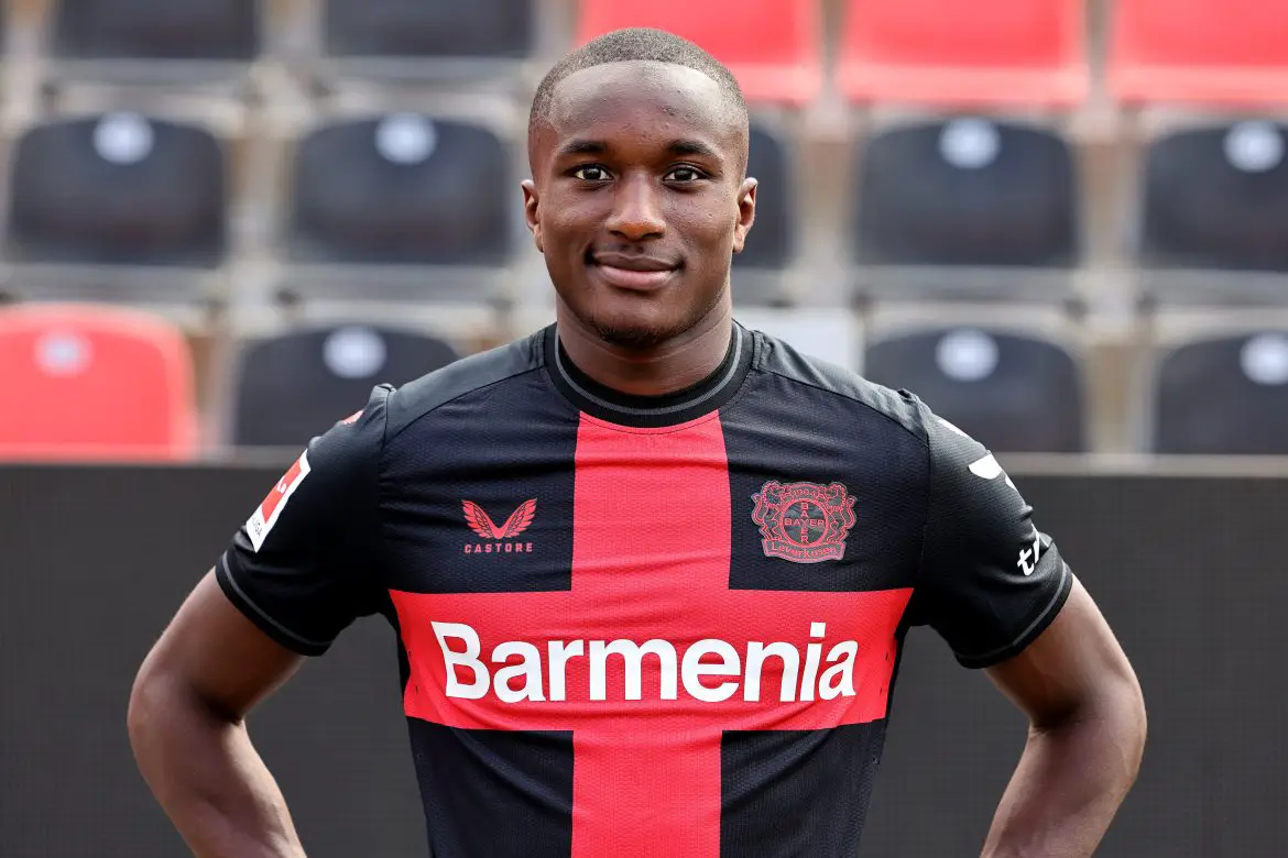 Moussa Diaby during his time in Leverkusen during the summer of 2023.