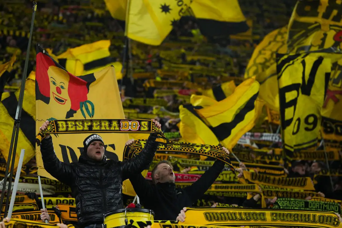 BVB fans supporting their team during last Tuesday's Champions League fixture against Atalanta Bergamo.