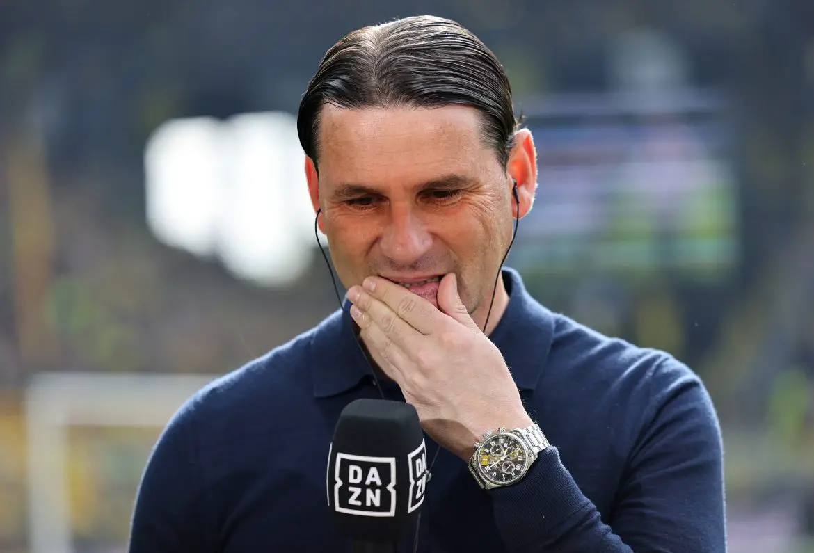 Borussia Mönchengladbach head coach Gerardo Seoane at Signal Iduna Park last night.