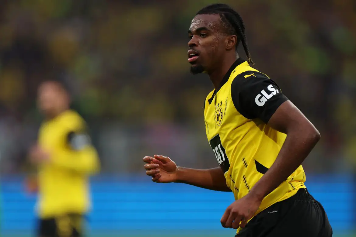 Carney Chukwuemeka in action for Dortmund over the weekend.
