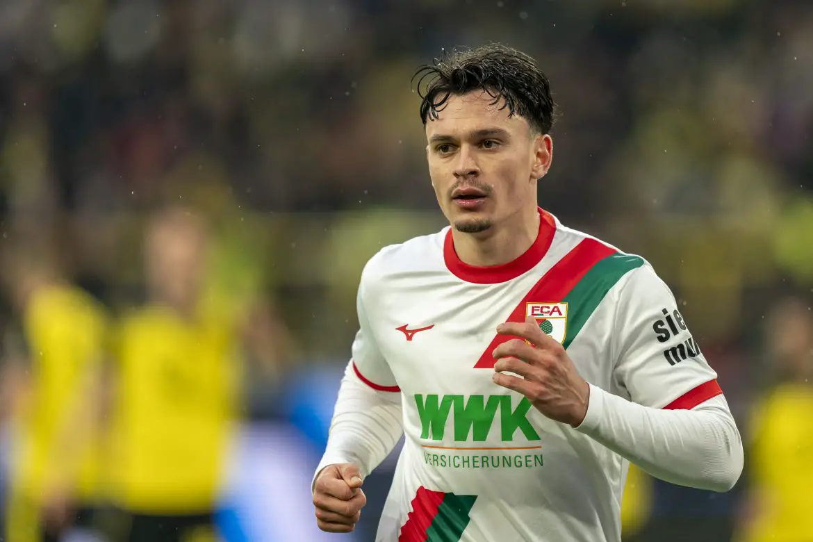 Augsburg's Mert Kömür in the Bundesliga.