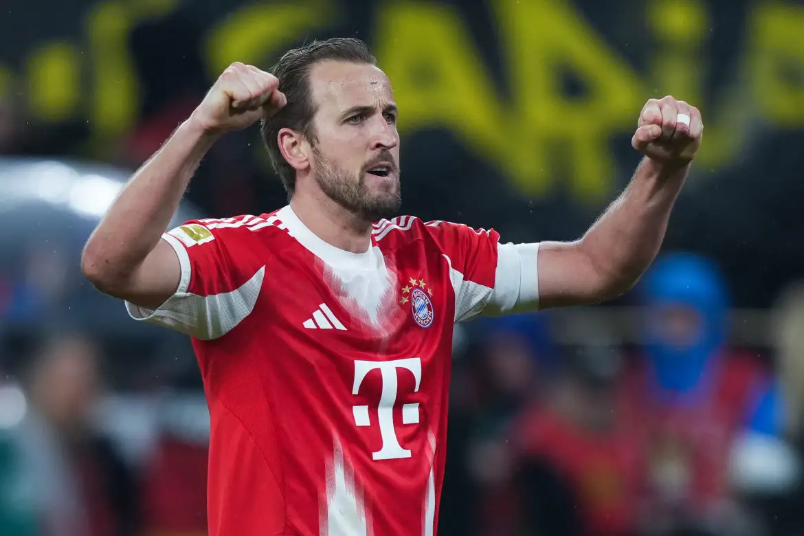 Bayern Munich striker Harry Kane in the Bundesliga.