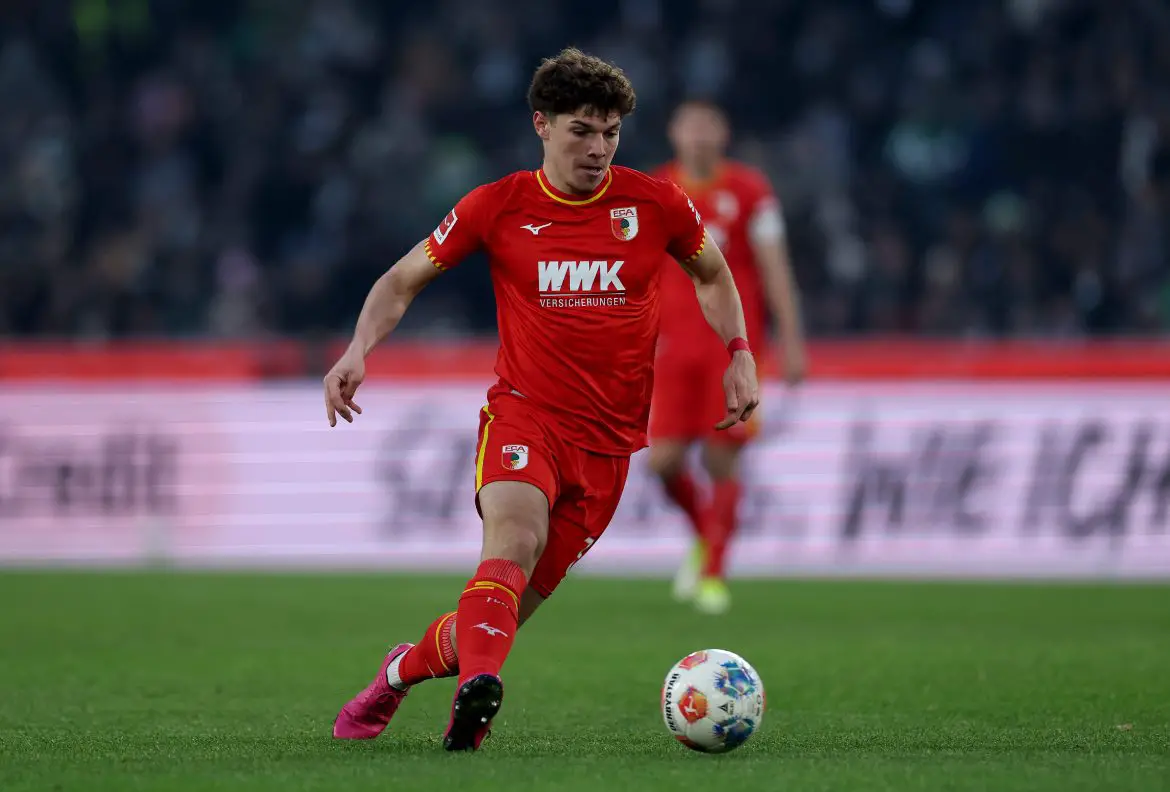 Augsburg attacker Mert Kömür in the Bundesliga.