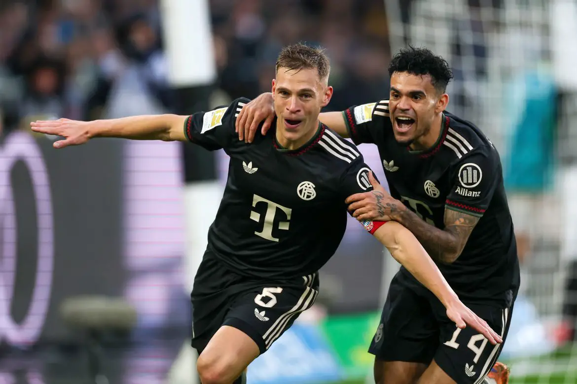 Borussia Mönchengladbach v FC Bayern München – Bundesliga Joshua Kimmich celebrates scoring for Bayern Munich in the Bundesliga.