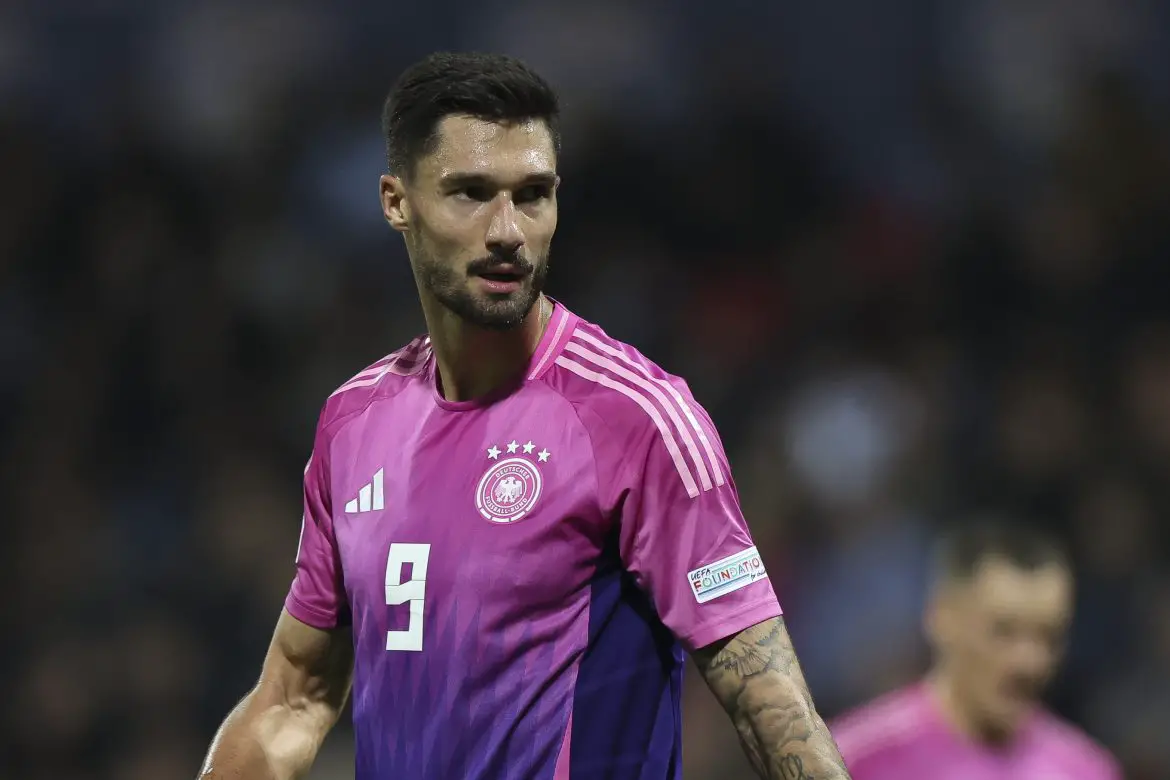 Tim Kleindienst in action for Germany in the UEFA Nations League.