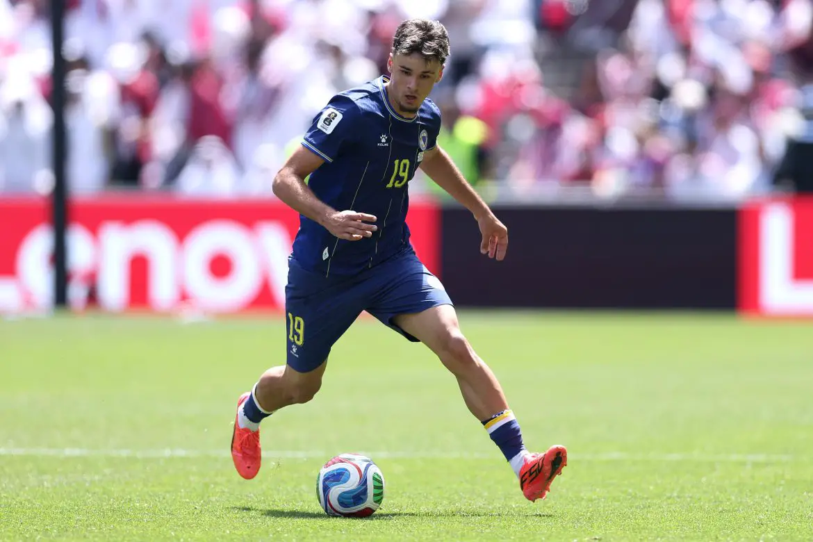 Bayer Leverkusen attacker Kerim Alajbegovic representing Bosnia & Herzegovina at the recent World Cup.