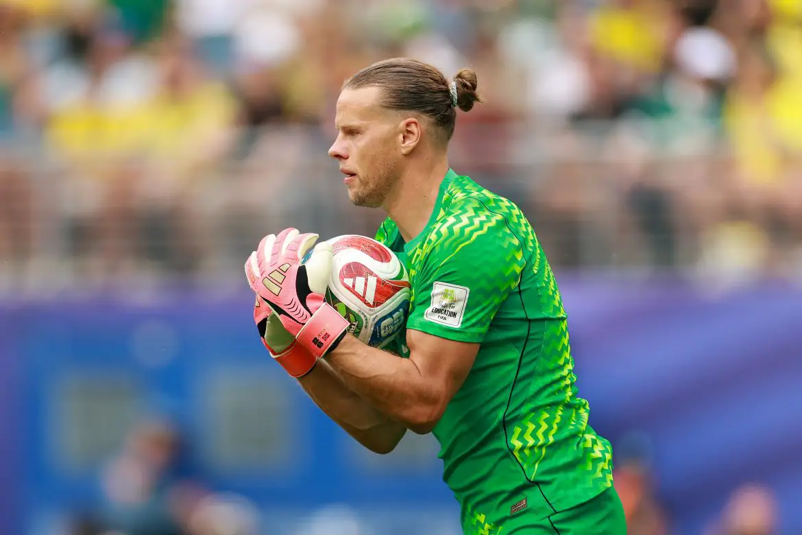 New RB Leipzig signing Ørjan Nyland representing Norway at the recent World Cup.