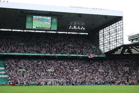 A view of the Parkhead stands; the site of Stuttgart's Thursday evening Europa League fixture against Celtic.