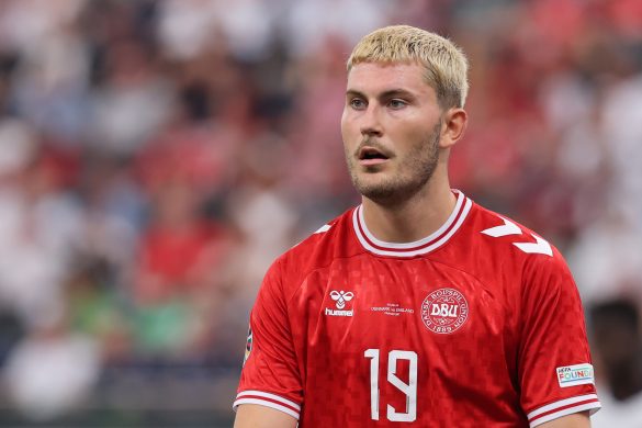 Wolfsburg's Jonas Wind representing Denmark during the 2024 Euros in Germany.