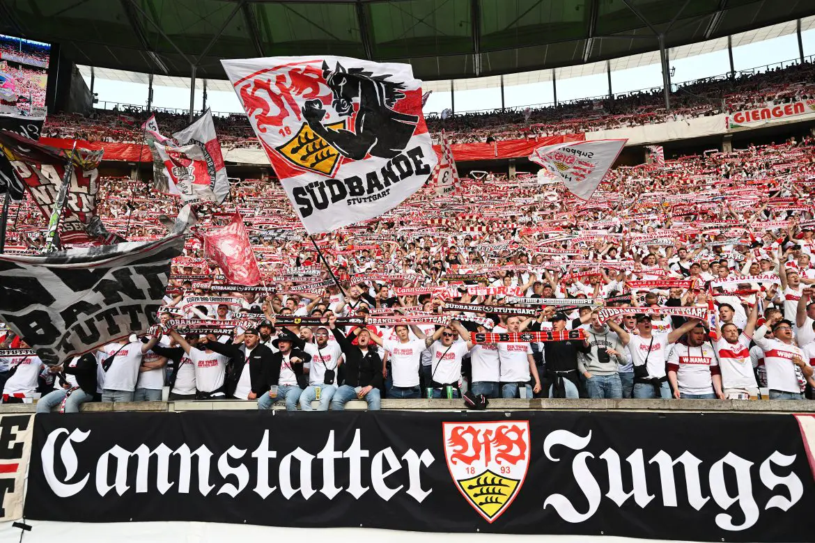 Fans of VfB Stuttgart at at the DFB Pokal Finale in Berlin last May.