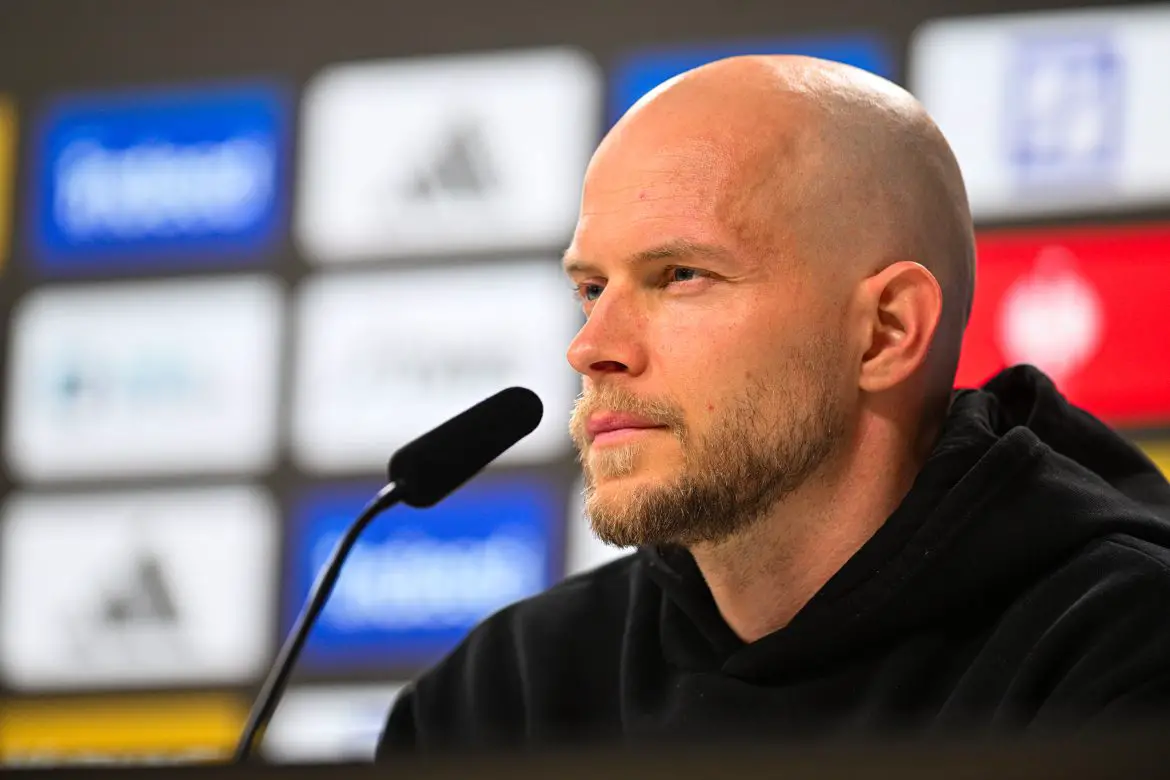 Köln interim trainer René Wagner at a Bundesliga press conference.
