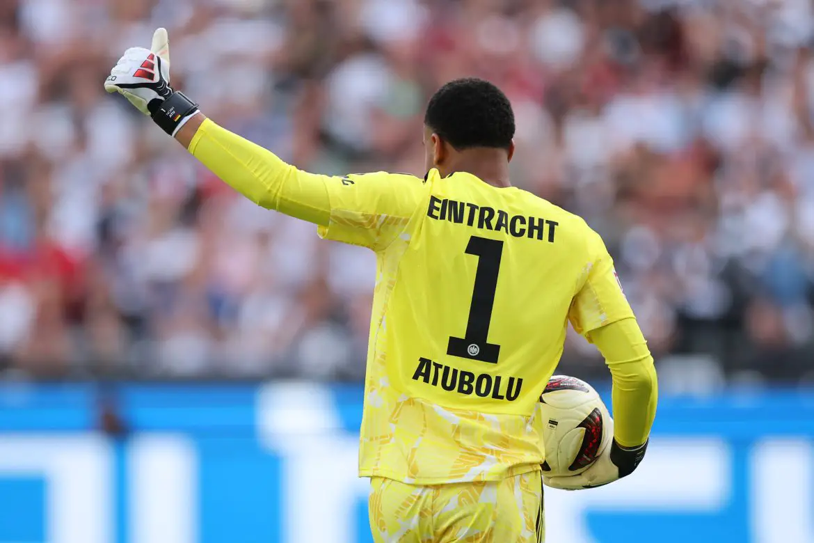Eintracht Frankfurt's Noah Atubolu in the Bundesliga.