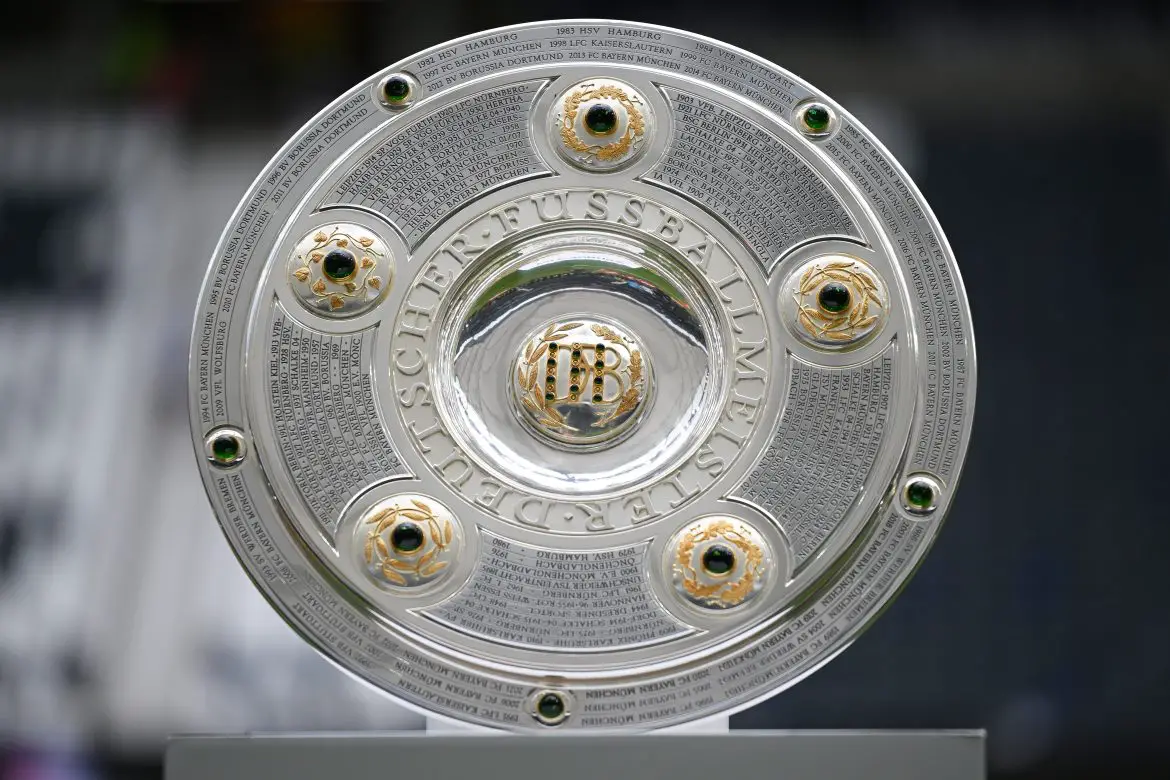 The Bundesliga Meisterschale at Bayern Munich's Allianz Arena.