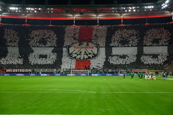Eintracht Frankfurt fans display a choreo.
