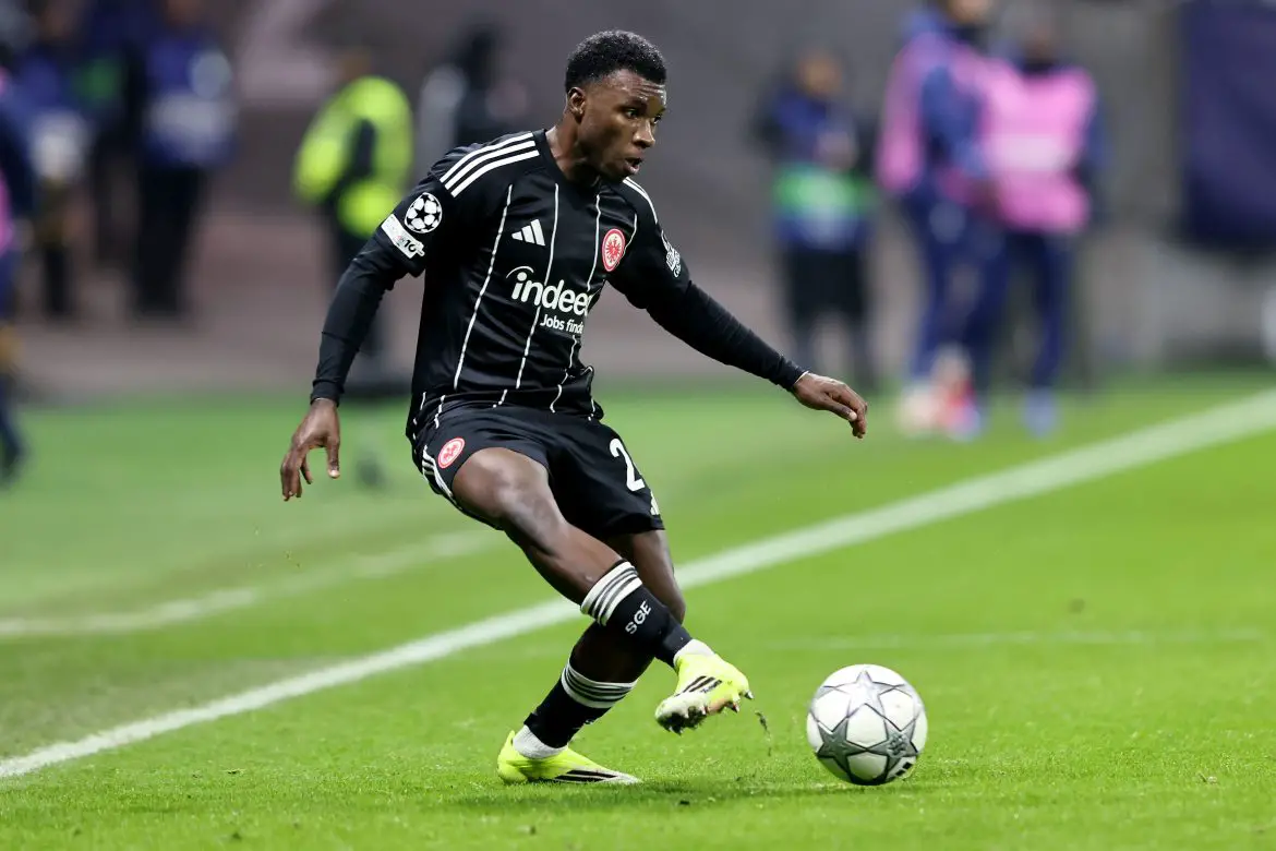 Soon-to-be-unveiled Copenhagen signing Aurelio Buta playing for Eintracht Frankfurt in the Champions League.