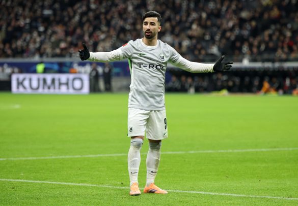 VfL Wolfsburg attacker Mohamed Amoura in the Bundesliga.