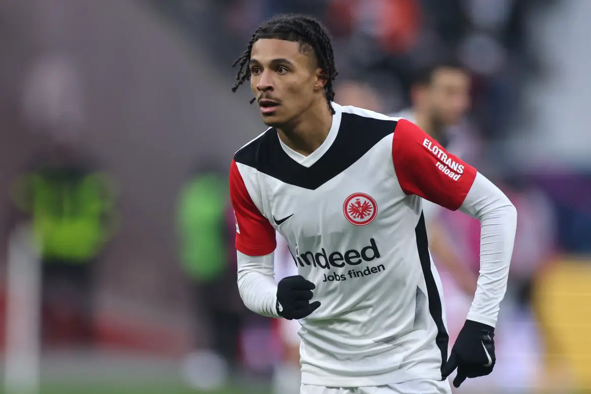 Jean-Matteo Bahoya of Eintracht Frankfurt in the Bundesliga.