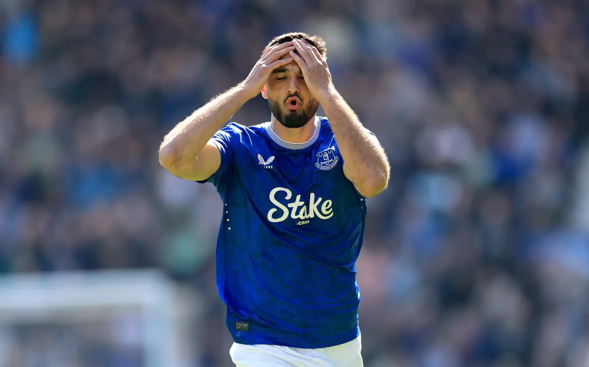 Armando Broja during his loan spell at Everton from Chelsea.