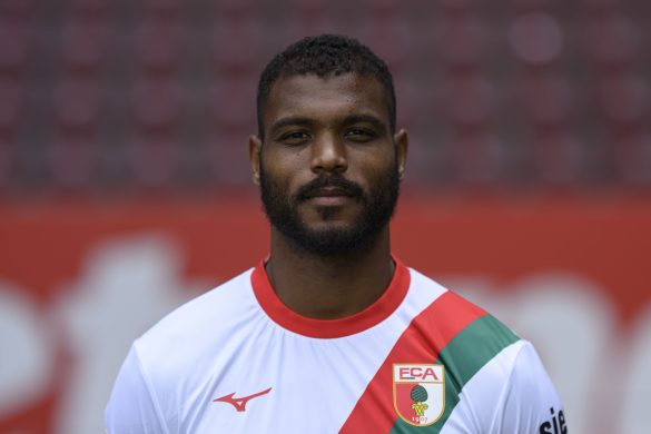 Augsburg striker and Benin national team captain Steve Mounie.