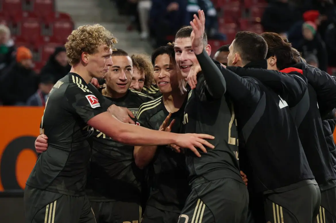 Schalke transfer target Marin Ljubicic (center, hand raised) celebrates scoring for 1. FC Union Berlin in the Bundesliga.