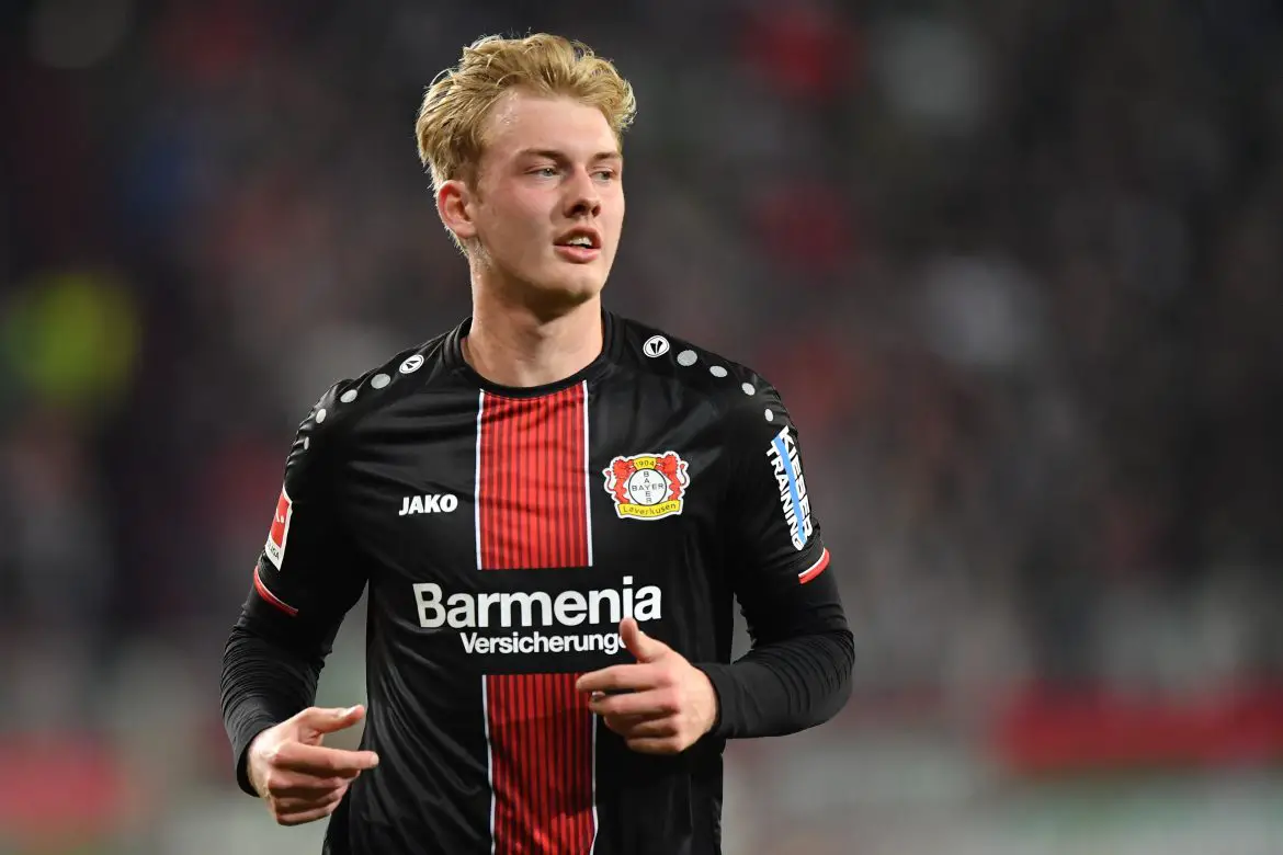 Germany's Julian Brandt playing for Bayer Leverkusen in the Bundesliga back in April 2019.