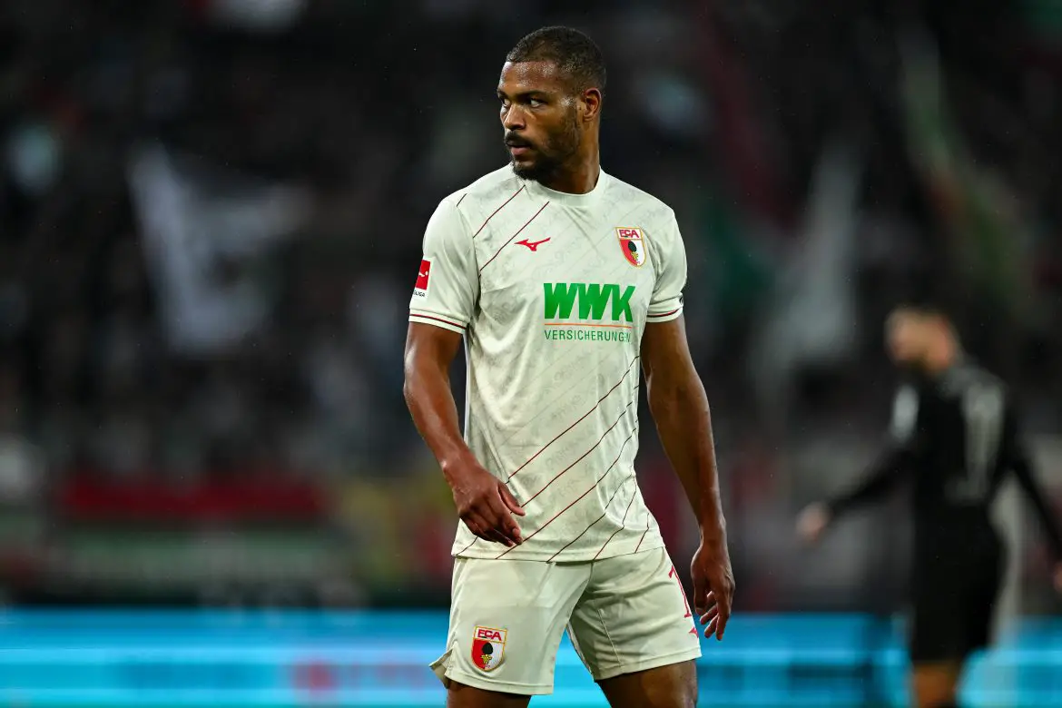 FC Augsburg striker Steve Mounie.