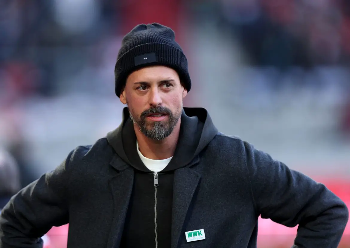 FC Augsburg head coach Sandro Wagner at Saturday's Bundesliga match.